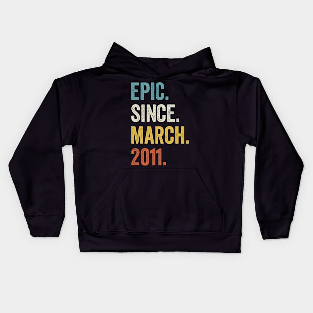 Epic Since March 2011 11th Birthday Kids Hoodie by tobzz